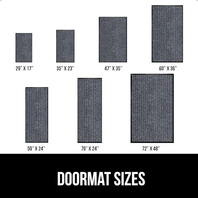 GORILLA GRIP Waterproof Traffic Guard Door Mat, 72x48, Heavy Duty Entryway Mats, Strong Backing Commercial Utility Rugs for Office Hallway, Garage Floor and Home, Low Profile Carpet, Charcoal Gray - Image 6