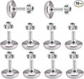 10-Set M8 x 15mm White Heavy Duty Screw-On Furniture Leveling Feet Adjustable Leveler Floor Protector (Kit with 4 Prong T-Nuts) by YGTGZ