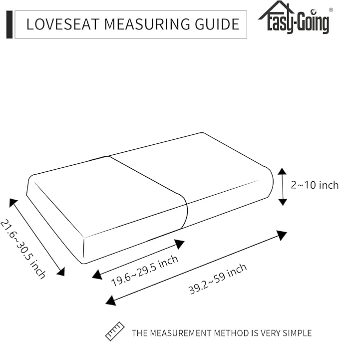 Easy-Going Stretch Individual Loveseat Couch Cushion Cover Sofa Cushion Furniture Protector Sofa slipcover Soft Flexibility with Elastic Bottom (2-Piece Loveseat Cushion Cover, Beige) - Image 3