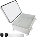 Waterproof Outdoor Electrical Box Junction Box Weatherproof IP67 ABS Plastic Enclosure Switch Router Project Box with Mounting Plate with Wall Bracket 2 Cable Glands Clear 15.74" x 11.81" x 6.7" by YETLEBOX