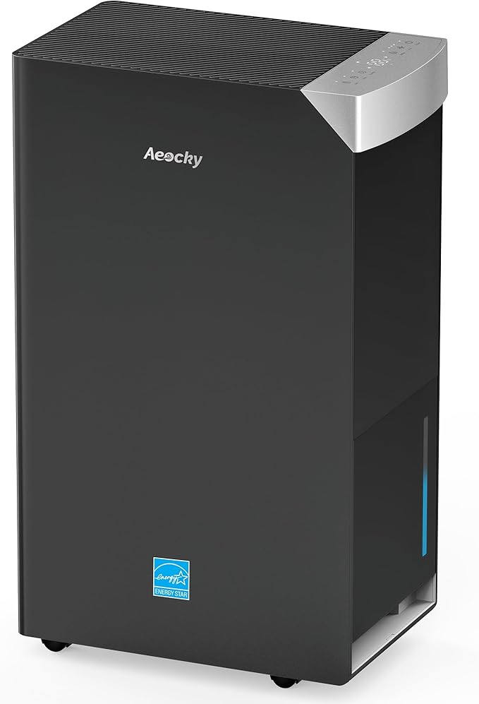 4500 Sq.Ft Energy Star 2025 Dehumidifier,AEOCKY Max 74 Pint/D Smart Compressor Dehumidifier with Drain Hose, Intelligent Humidistat,for Basement,Bedroom,Home,Bathroom (Black) by AeockyDirect