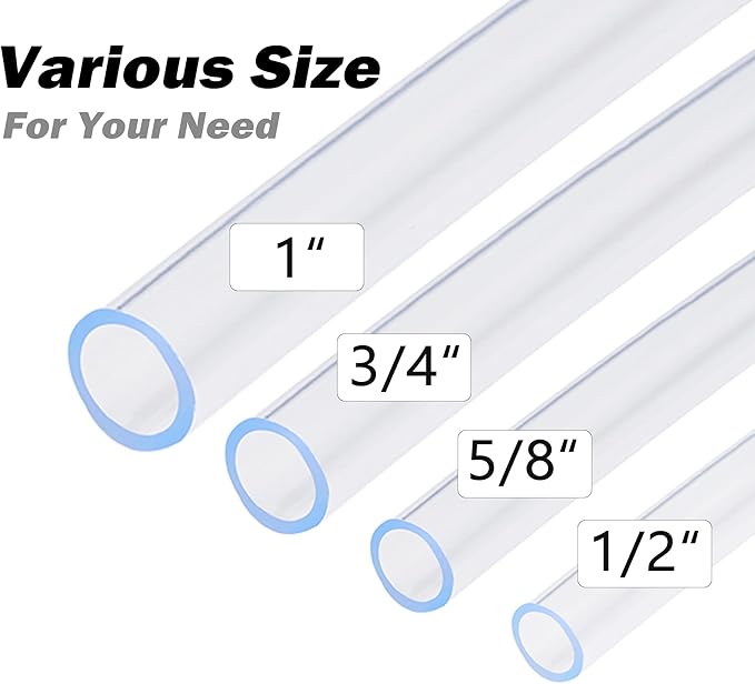 DAVCO 1" ID - 25 ft Clear Vinyl Tubing with 2 Stainless Clamps, Low Pressure Flexible PVC Tube, Heavy Duty UV Chemical Resistant Lightweight Plastic Vinyl Hose, BPA Free and Non Toxic - Image 5