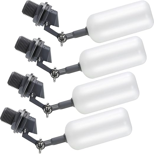 meekoo Float Ball Valve, 1.57 Inch Male Automatic Fill Feed Humidifier Tank Water with Adjustable Arm for Ponds, Livestock Water Trough, Aquariums, Aquaculture, Hydroponics and Reservoir(4 Pack) by meekoo