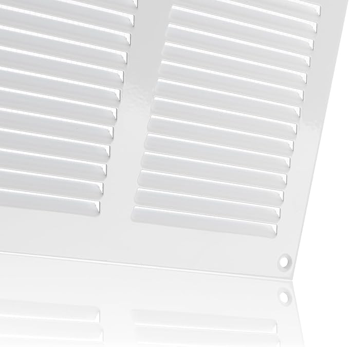 10x4 inch (Duct Opening) Vent Cover - White Ventilation Covers for Wall and Ceiling - Metal Return Grille - HVAC AC Air Vents Register for Indoor and Outdoor Use with Mesh - Image 4