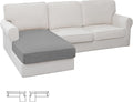 Easy-Going Stretch Sectional Couch Covers 1 Piece Chaise Lounge Slipcover L Shape Separate Cushion Couch Seat Chaise Cover for Both Left/Right Sectional Couch Light Gray by Easy-Going