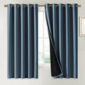 NICETOWN 100% Blackout Lined Curtains, Smoky Blue, 1 Pair, 70" Width x 63" Length Each Panel, 2 Thick Layers Completely Blackout Window Treatment Thermal Insulated Drapes for Kitchen/Bedroom by NICETOWN