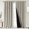 NICETOWN Natural 100% Blackout Curtains for Windows, Super Heavy-Duty Black Lined Total Darkness Drapes for Bedroom, Privacy Assured Window Treatment for Patio (Pack of 2, 70 inches W x 108 inches L) by NICETOWN