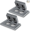 ELEGRP Horizontal Outdoor Cover for Duplex Receptacles, 2-Hole Weatherproof Wall Plate, Outdoor Electrical Outlet Cover, Standard Size 1-Gang 4.55” x 3.02”, Thermoplastic, 2 Pack, Grey by ELEGRP%7CELEGROUP