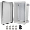 Waterproof Electrical Box, IP67 Junction Box Stainless Steel Latch Hinged Grey Cover Project Enclosure with Wall Bracket 11.8" x 7.87" x 5" by YETLEBOX