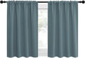 NICETOWN 2 Panels Blackout Curtains, Rod Pocket Thermal Insulated Drapes for Kitchen, Heavy Duty Small Window Treatment for Dorm Room, Studio Apartment, Basement (Stormy Blue, W42 x L30) by NICETOWN
