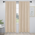 Easy-Going Rod Pocket Blackout Curtains for Bedroom, Room Darkening Window Curtains for Living Room, Thermal Insulated Noise Reduction Solid Window Drapes, 2 Panels(42x84 in, Beige) by Easy-Going