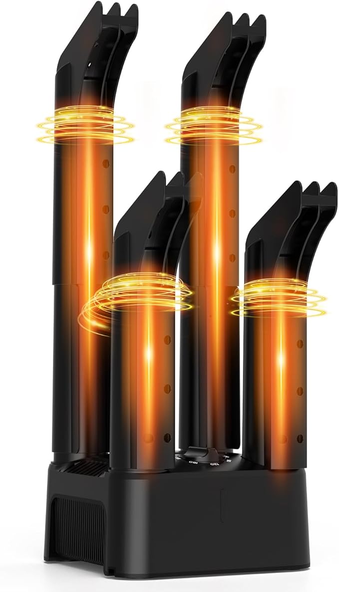 Air Choice Boot Dryer, Electric Shoe & Glove Dryer with Heat Blower Fan, 180 Mins Timer, Detachable Racks, Helps Reduce Odor, 4 Boot Warmer for Work & Ski Shoes, Sneakers, Gloves, and Hats by AirChoice