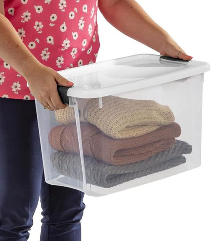 Sterilite 6-Pack Ultra Latching Box, Storage Bins with Lids, Clear Plastic, 30 Quart - Heavy-Duty Organizing Containers for Closet, Bathroom, and Office - Image 8
