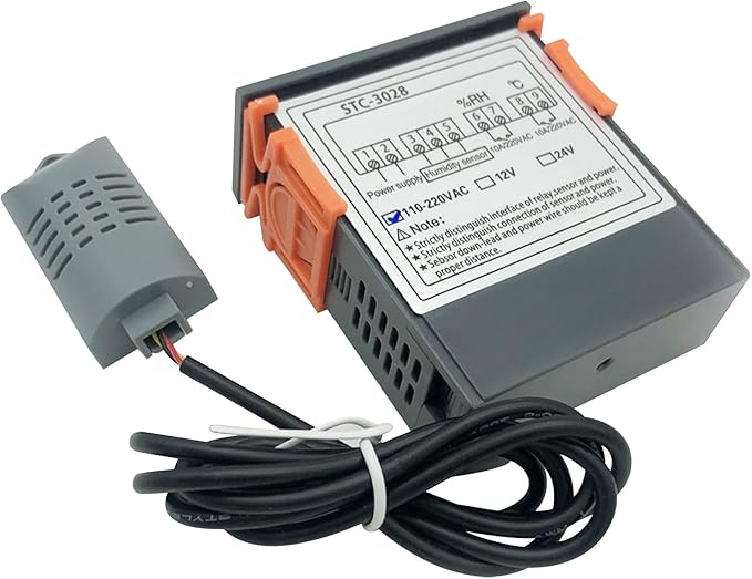 2Pcs All-Purpose Intelligent Digital Display Temperature and Humidity Controller with Dual Displays and Relay Outputs STC-3028 10A AC110~220V for Incubator Brooder Refrigerator Fermenter Greenhouse - Image 5