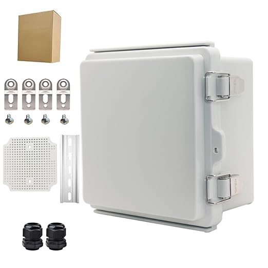 Outdoor Waterproof Electrical Box Junction Box Weatherproof IP67 ABS Plastic Enclosure Switch Router Project Box Electronics DIY Enclosure With Mounting Plate Wall Bracket Grey 5.9"x5.9"x3.5" by YETLEBOX