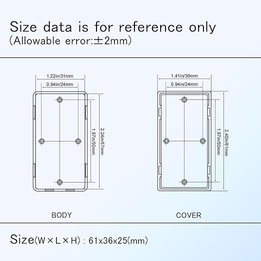 Project Box 8 Pieces Electrical Box Small Junction Box ABS Plastic Enclosure Power Electronic Case White 2.4" x 1.4" x 1"(61 x 36 x 25mm) - Image 7