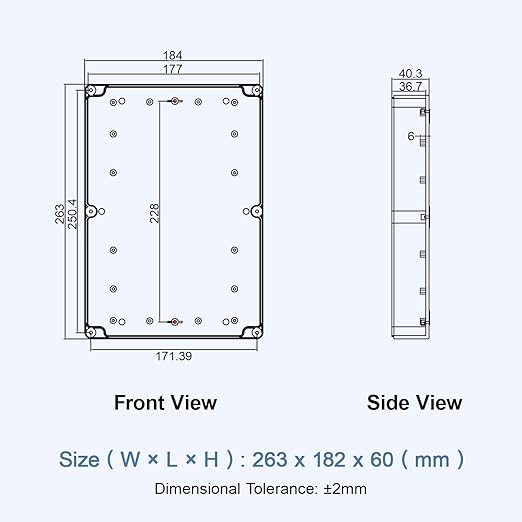 LeMotech Electrical Box Clear Cover Project Box IP65 Waterproof Junction Box ABS Plastic Case Universal Enclosure for Electronics, Black 10.3"x 7.1"x 2.3"(263x182x60mm)(Pack of 1) - Image 8