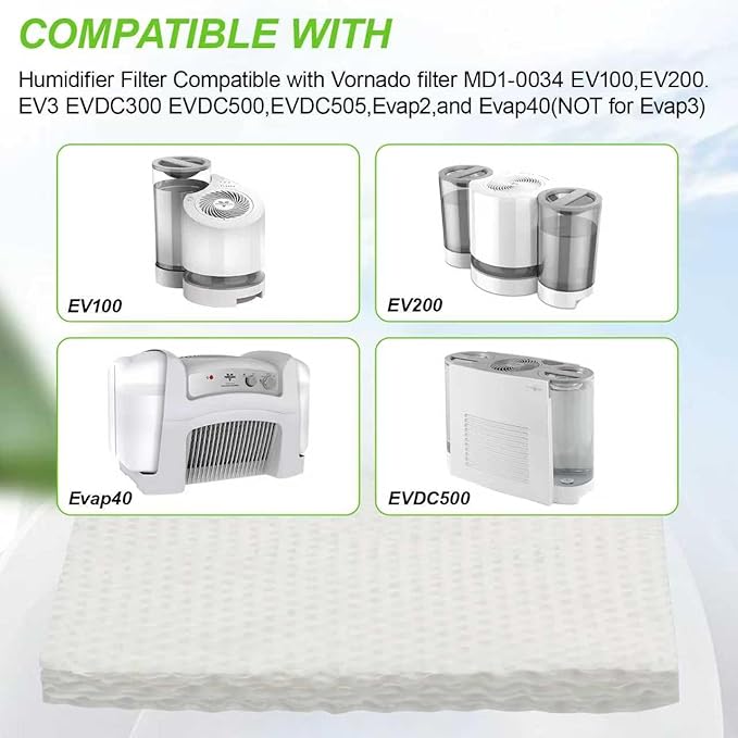 MD1-0034 Replacement Humidifier Wick for Vornado Evaporative Humidifier Evap40, EV3, EV100, EVDC505, Evap2, EV200, EVDC300 (Not for Evap3), 4-Pack - Image 3