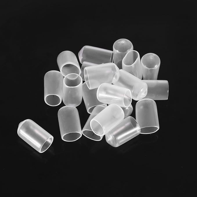 uxcell 20pcs Rubber End Caps 9mm ID Vinyl PVC Round Tube Bolt Cap Cover Screw Thread Protectors Clear - Image 4