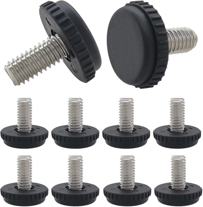 Hooshing 10PCS 5/16-18 Stainless Steel Adjustable Furniture Levelers Screw in Threaded Levenling Feet Glide for Furniture Legs, Table, Chair, Cabinet by Hooshing