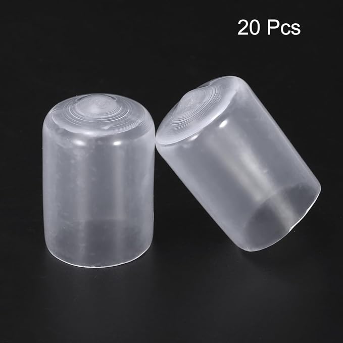 uxcell 20pcs Rubber End Caps 15mm ID Vinyl PVC Round Tube Bolt Cap Cover Screw Thread Protectors Clear - Image 2