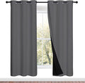 NICETOWN Grey Full Shade Curtain Panels, Pair of Energy Smart & Noise Blocking Out Blackout Drapes for Dining Room Window, Thermal Insulated Guest Room Lined Window Dressing(Gray, 42 x 72 inch) by NICETOWN
