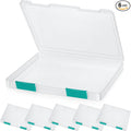 PerKoop 6 Pcs Clear Paper Storage Box A4 Plastic File Box Document Paper Organizer Storage Board Game Project Cases Containers with Buckle for Craft, Magazine(12.4 x 9.84 x 1.18 Inches,Dark Green) by PerKoop