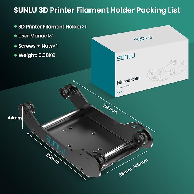SUNLU 3D Printer Filament Holder, Filament Spool Holder, Easy to Turn, Easy to Adjust, 1 Piece, Black - Image 9
