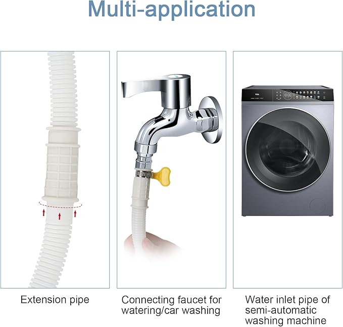 HOXHA 13.2 Ft Air Conditioner Drain Hose Kit Plastic Tubing for AC Condensate Flexible Drain Hose for Mini Split AC Portable AC Washer Dishwasher Faucet - Image 5