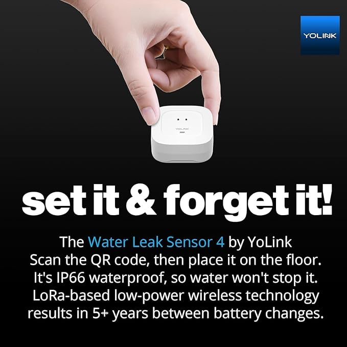 YoLink Smart Home Starter Kit: SpeakerHub & Water Leak Sensor 4 with 105dB Audio Alarm 3-Pack, SMS/Text, Email & Push Notifications, Freeze Warning, LoRa Up to 1/4 Mile Open-Air Range, w/Alexa, IFTTT - Image 8