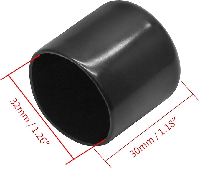 12Pcs Round Chair Leg Caps 1-1/4" (32mm) IDVinyl Flexible Bolt Chair Leg Protectors for Table Chair Leg, Black - Image 2