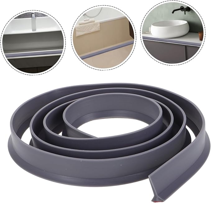 Amosfun Water Retaining Strip for Shower and Bathtub Self-Adhesive Splash Guard for Wet and Dry Separation Strong Adhesion Easy Installation Height Water Containment - Image 7