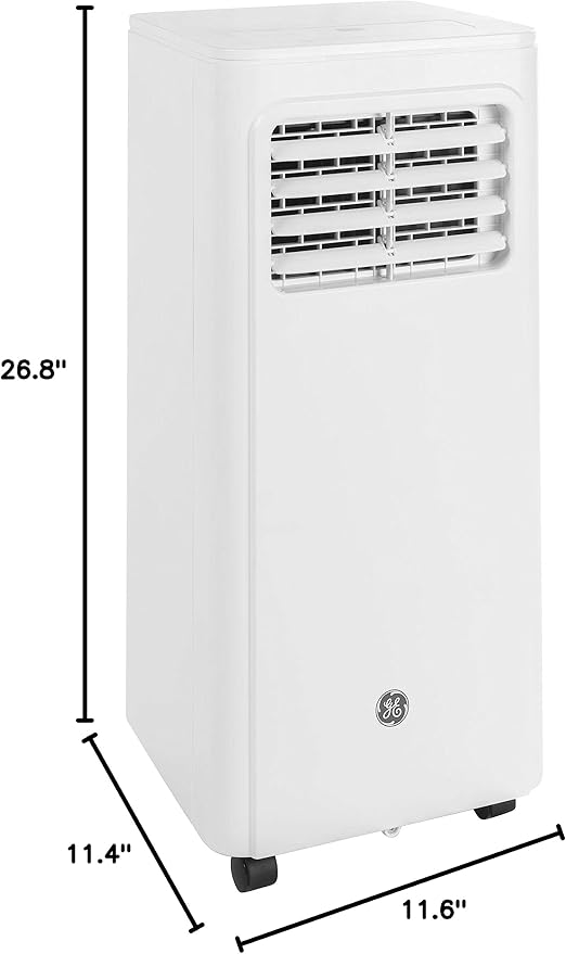 GE 9,000 BTU Portable Air Conditioner for Small Rooms up to 250 sq ft. (6,100 BTU SACC), 3-in-1 with Dehumidify, Fan and Auto Evaporation, Included Window Installation Kit - Image 8