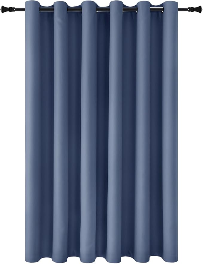 DWCN Curtains for Sliding Glass Doors, Extra Wide Curtains, Room Divider Thermal Insulated Curtain Drapes for Patio Sliding Door Living Room, 1 Grommet Curtain Panel, 8.3ft Wide x 8ft Tall,Haze Blue - Image 6
