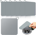 Yinkin 6 Pcs Drain Covers to Keep Bugs Out Silicone Shower Floor Tub Stoppers Bathtub Drain Stoppers Sewer Anti-Odor Mats Deodorizing Plugs for Bathroom(6 x 6 Inch,Square,Grey) by Yinkin