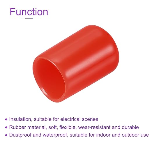 DMiotech 100 Pack 11mm ID Red Screw Thread Protectors Rubber End Caps Bolt Covers for Screw Bolt Furniture Pipe - Image 5