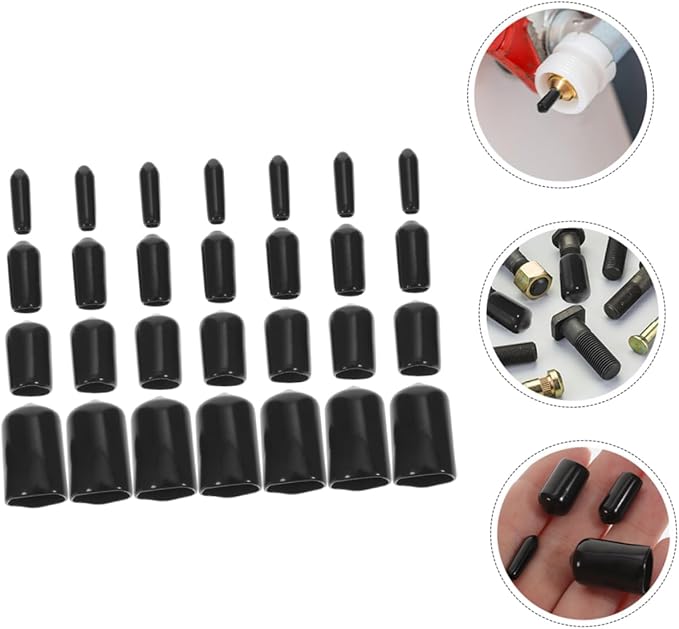 Healifty 80pcs Rubber End Cap Flexible Thread Protectors for Screw and Tube for Furniture Moisture and Contaminant Resistant Compact Design for Easy Use - Image 2