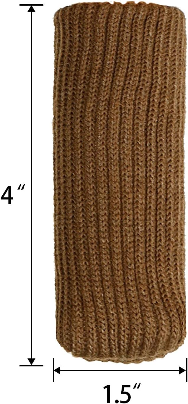 Hazeland High Elastic Knitted Chair Leg Protectors for Hardwood Floors, 32Pcs Non Slip No Scratch Noise Furniture Socks, Suitable for Most Round or Square Furniture Feet Brown - Image 2