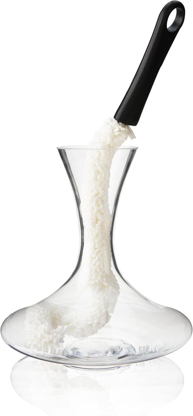 True Decanter and Growler Brush Multipurpose Glassware Cleaner, No-Scratch High-Tensile Foam Reusable Cleaning Accessory with Ergonomic Handle, White - Image 6
