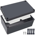 Junction Box,IP67 Waterproof ABS Black Project Box with Mounting Plate Electrical Box Enclosure for Outside Electronics 9.8 x 5.9 x 3.9inch(250x150x100mm) by Otdorpatio