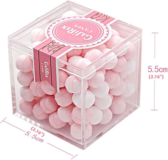 Acrylic Box 2Packs Clear Boxes with Lids Acrylic Display Square Cubes Lucite Boxes for Birthday Valentine's Day Party Favor Candy Pill and Tiny Jewelry Storage Boxes - Image 2