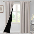 H.VERSAILTEX 100% Blackout Curtains for Bedroom 42 Inches Wide Thermal Insulated Blackout Curtains 84 Inches Long Rod Pocket Curtains for Living Room with Black Liner 2 Panels Set, Pumice Stone by HVERSAILTEX