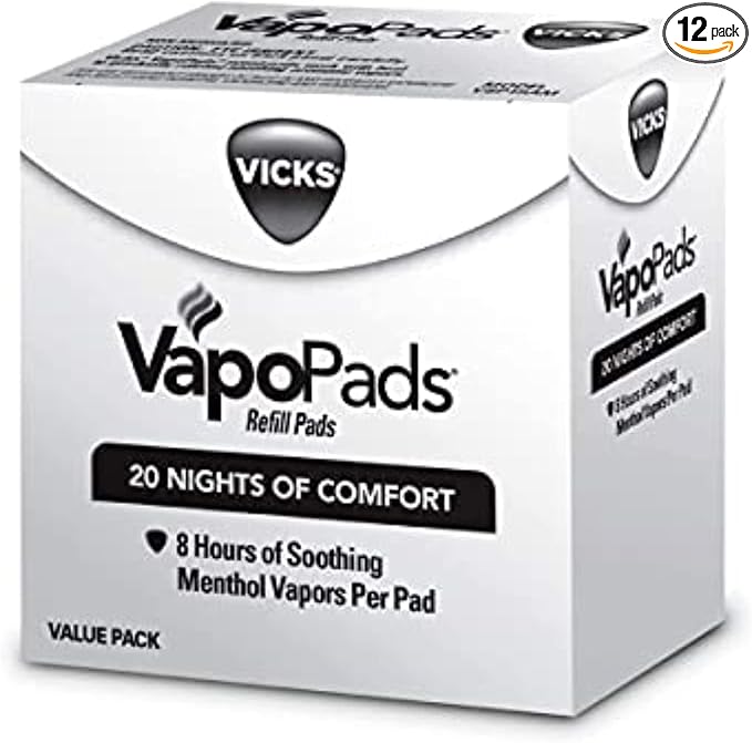 Vicks VapoPads Original Menthol Scent Refill Pads for Vicks Humidifiers and Sinus Inhalers,20 Count (Pack of 12) by VicksDevices
