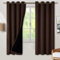 BGment Thermal Insulated 100% Blackout Curtains for Bedroom with Black Liner, Double Layer Full Room Darkening Noise Reducing Grommet Curtain (52 x 72 Inch, Brown, 2 Panels) by BGment