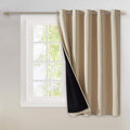 NICETOWN Thermal Insulated 100% Blackout Curtains, Noise Reducing Performance Slider Curtain Panel with Black Lining, Full Light Blocking Patio Door Drapery (70-inch x 63-inch, Biscotti Beige) by NICETOWN