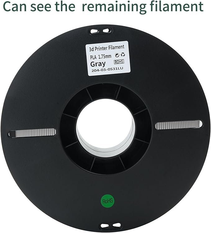 PLA 3D Printer Filament, Dimensional Accuracy +/- 0.02 mm, 1 kg Spool(2.2lbs), 1.75 mm，Grey - Image 6