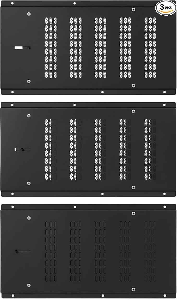 Foundation Vent Cover,Crawl Space Vent Cover for Foundation Garage Attic Home Improvement,16”x8.7”Outdoor Crawl Space Air Wall Vent with Damper&Screen Reduce Moisture,Fit 16"x8"Rough Opening,Black,3PK by JIANBENKJ