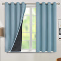BGment Short 100% Blackout Curtains for Bedroom, Thermal Insulated Lined Energy Efficiency Noise Reducing Grommet Curtains 45 Inch Length for Small Window 2 Panels Each 52 Inch Wide, Greyish Blue by BGment