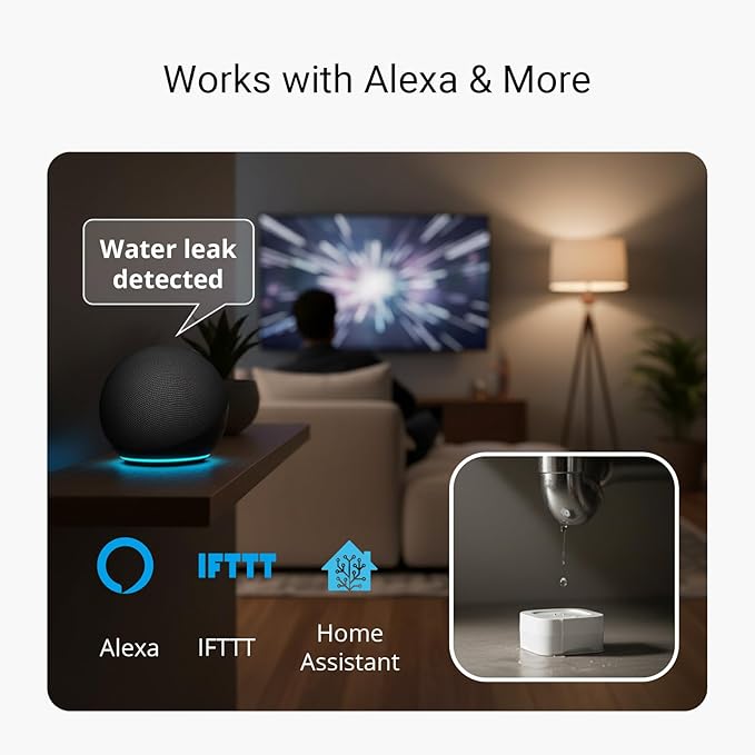 YoLink Water Leak Starter Kit: Hub + 4 Leak Sensor 4 (105 dB Siren), LoRa Long-Range, App/SMS/Email Alerts, D2D Offline, 2 AAA Up to 5-Year Battery, Compatible with Alexa/IFTTT/Home Assistant - Image 7