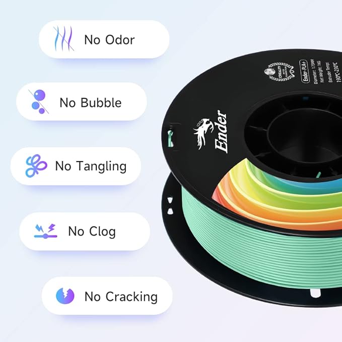 Creality 3D Printer Filament, PLA Plus Filament 1.75mm Jade Green, PLA Pro Toughness Upgraded Dimensional Accuracy +/- 0.03mm, 1KG Spool(2.2lbs) Ender PLA+ Filament for Most 3D Printer - Image 3